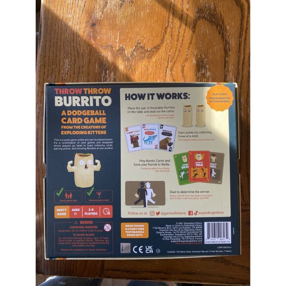 Throw Throw Burrito Dodgeball Card Game By Exploding Kittens Ages 7+ - Picture 7 of 7